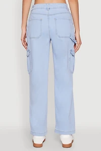 Womens WAX Cargo Straight Leg Carpenter Jeans, Blue,