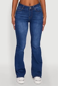 Womens WAX Stretch Flap Pocket Mid Rise Bootcut Jeans, Blue, Size 9