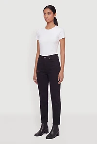 WAX High Waisted Distressed Mom Jeans