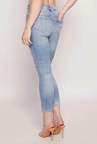 WAX Distressed Ankle Skinny Jeans