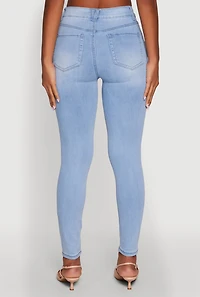 Womens WAX Stretch High Waisted Skinny Ankle Jeans, Blue,