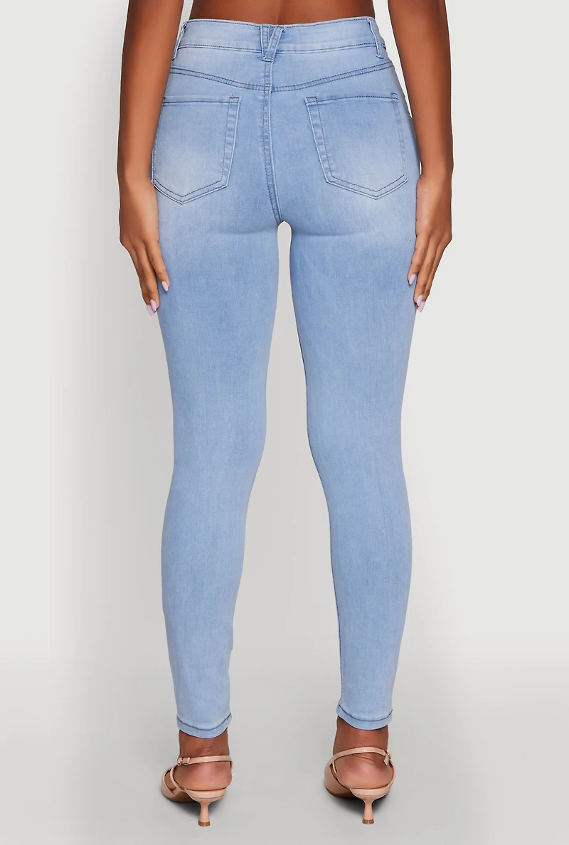Womens WAX Stretch High Waisted Skinny Ankle Jeans, Blue, Size 9