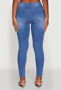 Womens WAX Stretch High Waisted Skinny Ankle Jeans, Blue, Size 0