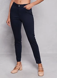 Womens WAX Twill Skinny Leg Pants, Blue,