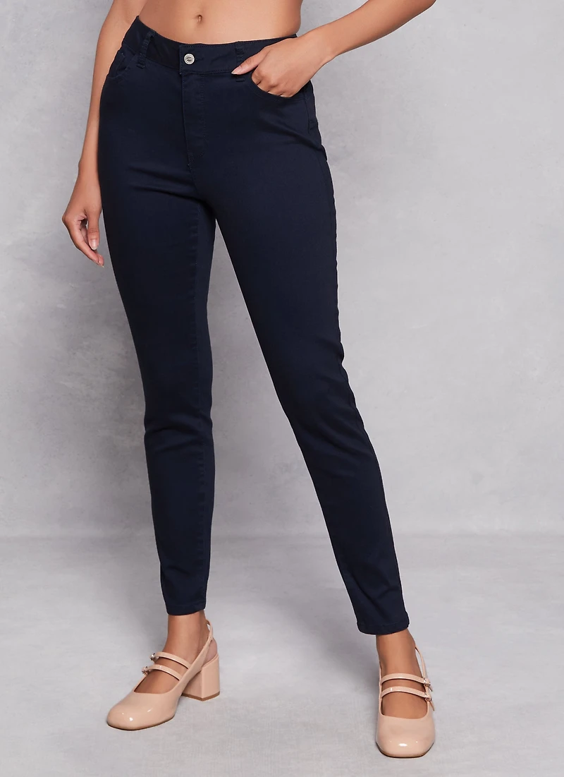 Womens WAX Twill Skinny Leg Pants,