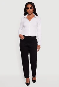 Womens WAX Distressed Frayed Straight Leg Jeans, Black, Size 3