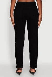 Womens WAX Mid Rise Boyfriend Cut Distressed Jeans,