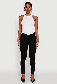 Womens WAX Solid High Waisted Skinny Jeans,