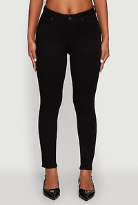 Womens WAX Solid High Waisted Skinny Jeans,