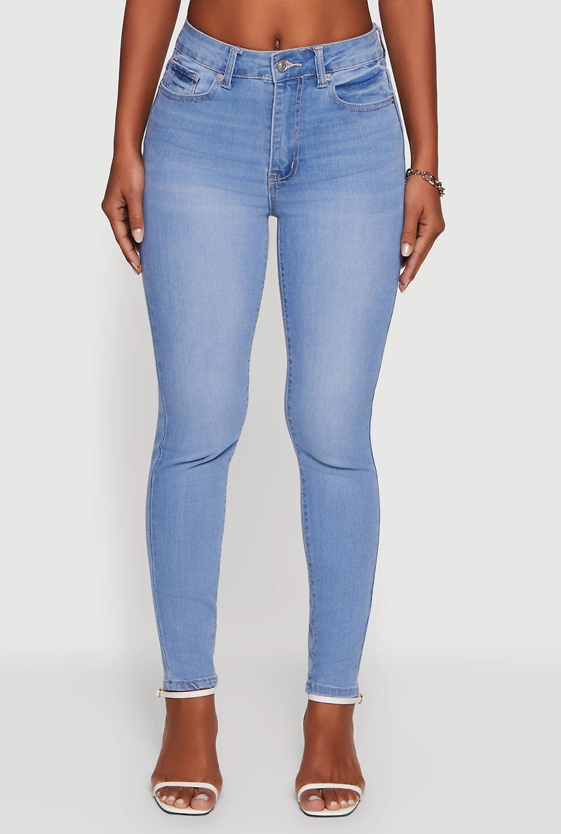 Womens WAX Whiskered High Waist Skinny Jeans, Blue, Size 7