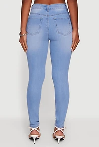 Womens WAX Whiskered High Waist Skinny Jeans, Blue, Size 7