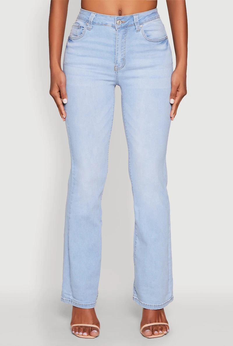 Womens WAX Boot Cut Jeans, Blue,