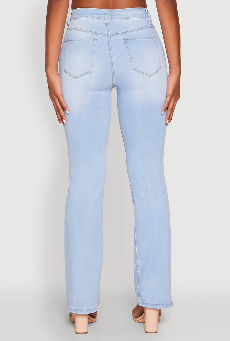 Womens WAX Boot Cut Jeans, Blue,