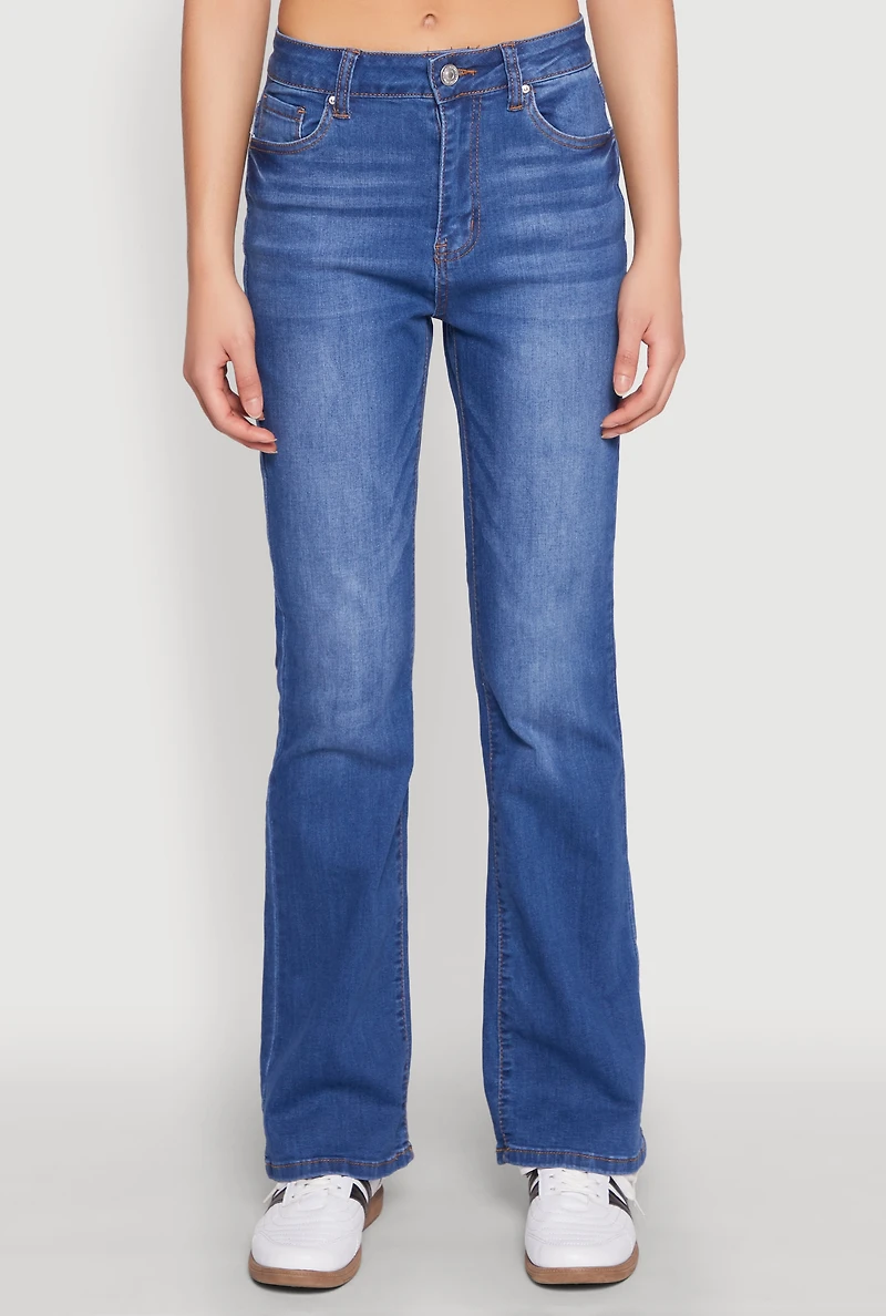 Womens WAX Boot Cut Jeans, Blue,