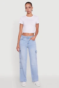 WAX Straight Leg Flap Pocket Cargo Jeans