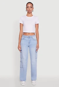 WAX Straight Leg Flap Pocket Cargo Jeans