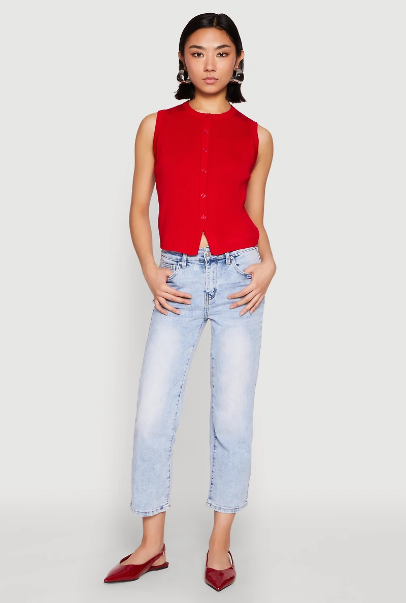 Womens WAX Straight Leg Capri Jeans, Blue, Size 9