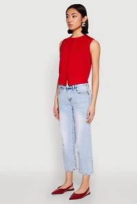 Womens WAX Straight Leg Capri Jeans, Blue, Size 9