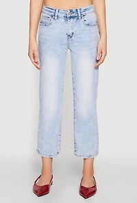Womens WAX Straight Leg Capri Jeans, Blue, Size 0