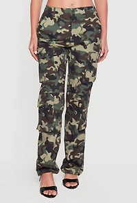 Camouflage Toggle Drawstring Hem Cargo Joggers