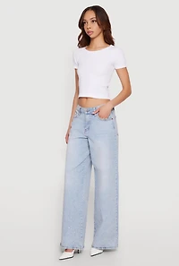Almost Famous Rhinestone Wide Leg Jeans