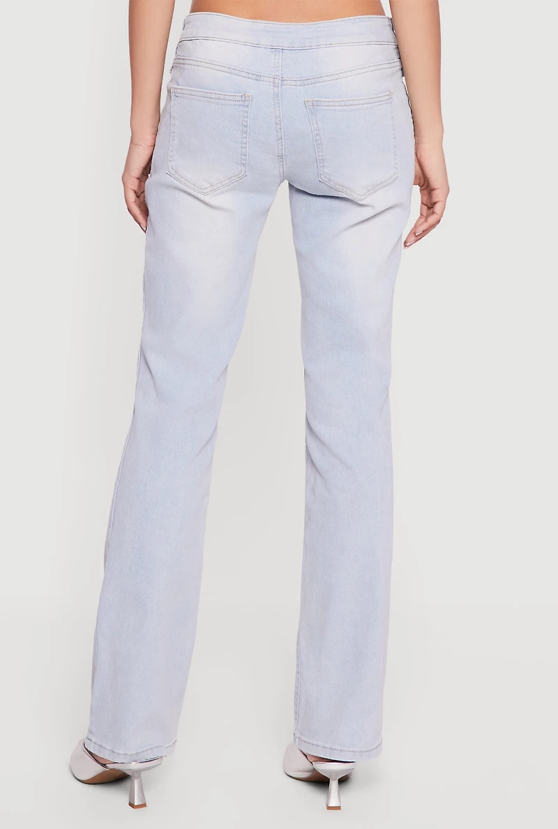 Almost Famous Belted Front Bootcut Jeans