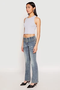 Madden Girl Belted Front Boot Cut Jeans
