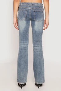 Womens Madden Girl Belted Front Boot Cut Jeans, Blue, Size 1