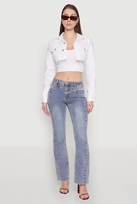 Womens Madden Girl Cut Out Pintuck Jeans, Blue,