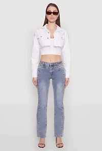 Womens Madden Girl Cut Out Pintuck Jeans, Blue, Size 5