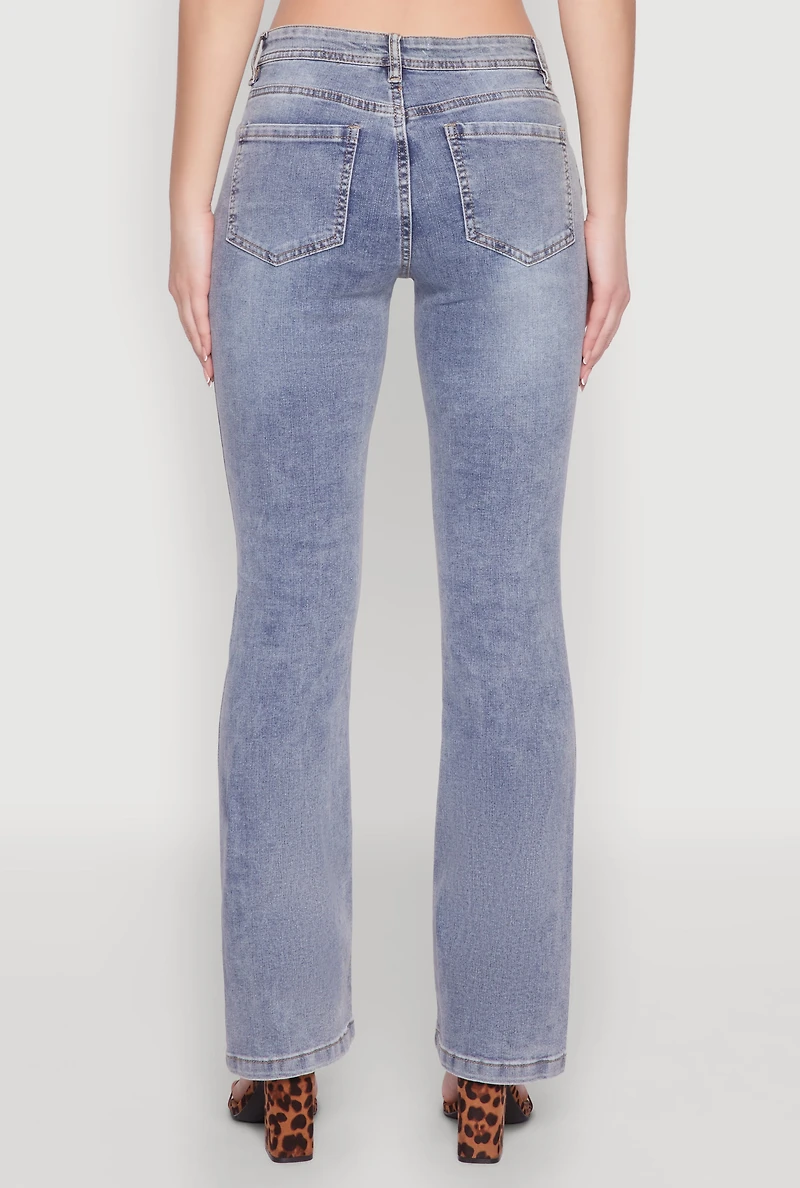 Womens Madden Girl Cut Out Pintuck Jeans, Blue, Size 1
