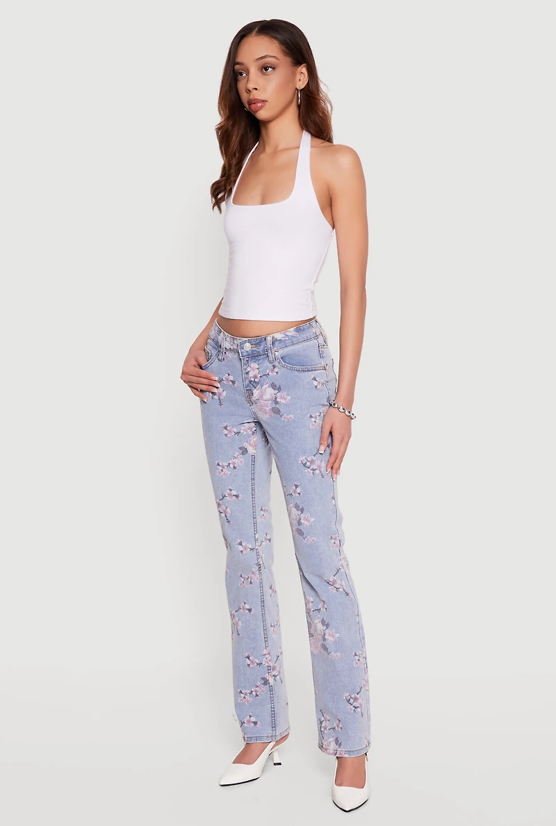 Almost Famous Cherry Blossom Print Jeans