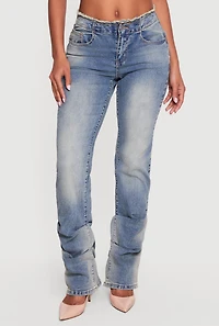 Almost Famous Frayed Stacked Bootcut Jeans