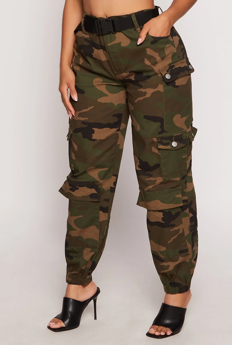 Almost Famous Belted Cargo Pocket Joggers