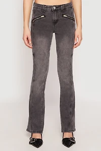 Womens Almost Famous Acid Wash Pintuck Jeans,