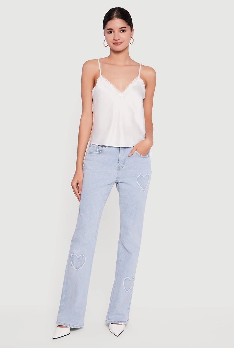 Almost Famous Heart Patch Bootcut Jeans