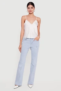 Almost Famous Heart Patch Bootcut Jeans