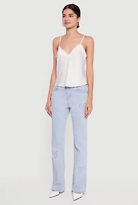 Almost Famous Heart Patch Bootcut Jeans