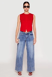 Almost Famous Wide Leg Pintuck Jeans