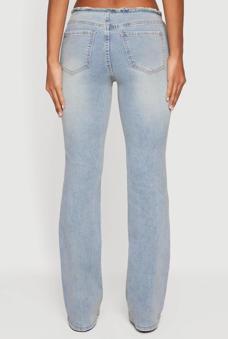 Almost Famous Frayed Waistband Slim Leg Jeans