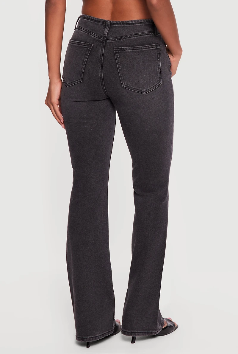 Almost Famous Whiskered Belted Front Bootcut Jeans