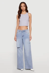 Almost Famous Slashed Wide Leg Jeans