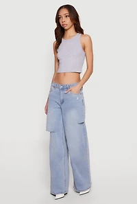 Almost Famous Slashed Wide Leg Jeans