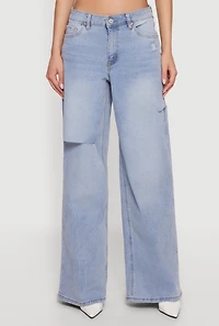 Almost Famous Slashed Wide Leg Jeans