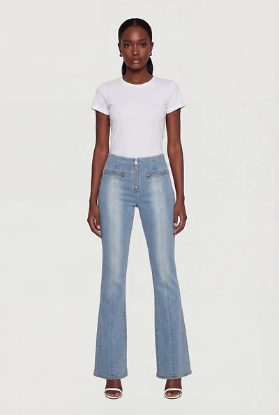 Almost Famous Zip Front Mid Rise Bootcut Jeans