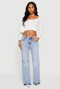 Almost Famous Raw Hem Flare Leg Jeans
