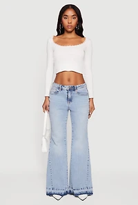 Almost Famous Raw Hem Flare Leg Jeans