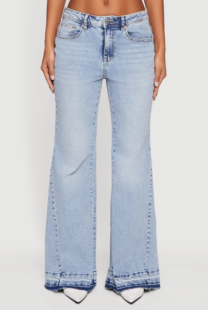 Almost Famous Raw Hem Flare Leg Jeans