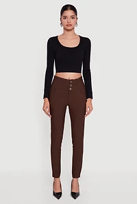 Almost Famous Three Button High Waisted Pants