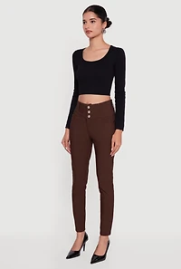 Almost Famous Three Button High Waisted Pants